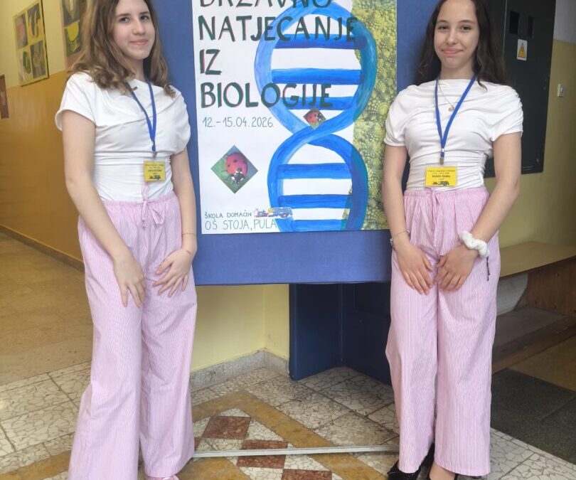 DRUGO MJESTO NA DRŽAVNOM NATJECANJU IZ BIOLOGIJE